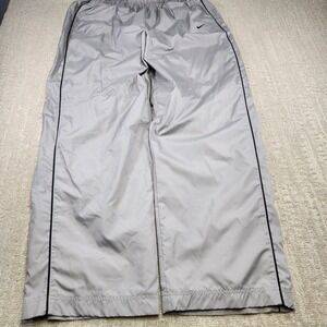 Nike Track Pants Men XXL Baggy Jersey Lined Wide Leg Gray Windbreaker Y2K